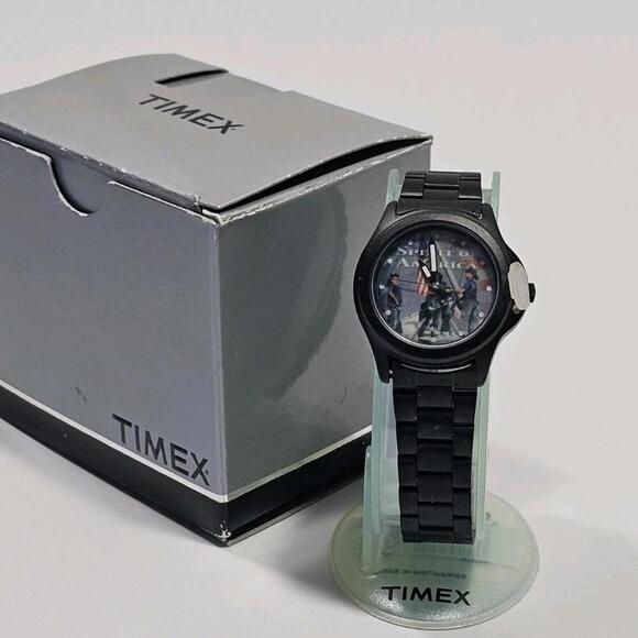 Vintage 9/11 Spirit Of America Commemorative Timex Expedition Watch Black Metal
